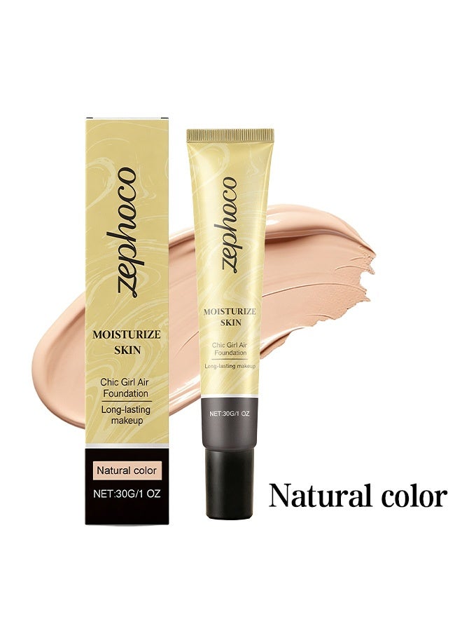 zephoco Blotting Foundation Liquid: Gentle, Lightweight, Hydrating, Natural, Adhesive-Free Foundation Liquid 30g (#Natural Color) - Image 2